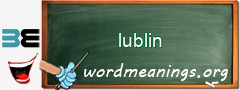 WordMeaning blackboard for lublin